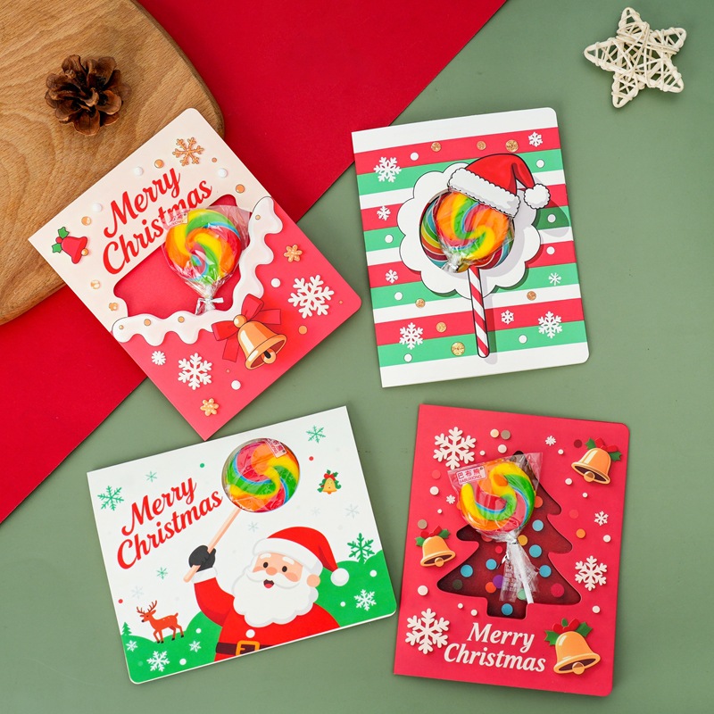 크리스마스 카드 [막대사탕 30개 + 카드 30장] 반제품