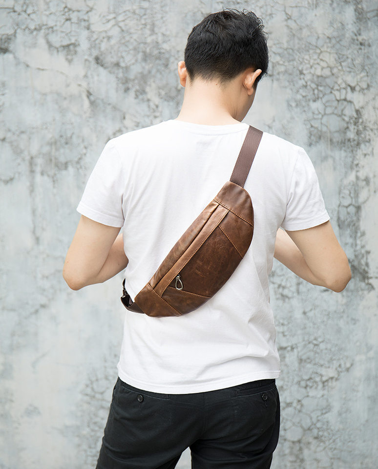 Túi đeo chéo nam da bò thật dạng túi ngực đa năng chống nước, đựng điện thoại 8 inch — 9012 Cà phê, 9012 màu đen, Cà phê, Màu nâu chi tiết 41