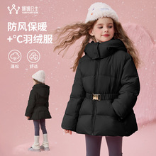 媛媛公主甜心泡芙2024冬季女童中大童新国标白鸭绒羽绒服童装批发