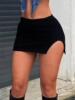 Women's Solid Color Slit Hem Mini Skirt Casual Fashionable|ru