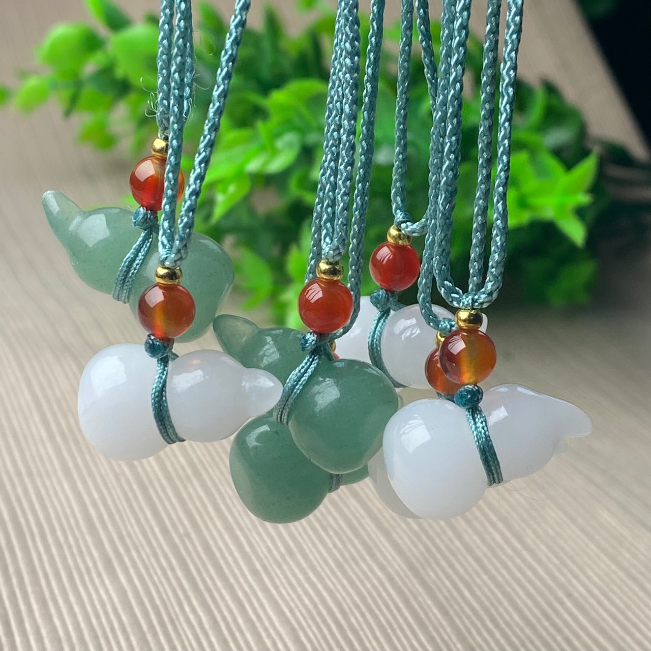 东陵玉金丝玉羊脂白葫芦吊坠 男女款吊坠