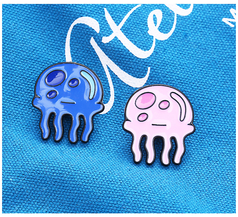 Cartoon Style Pin Jellyfish Alloy Enamel Women's Brooches display picture 4