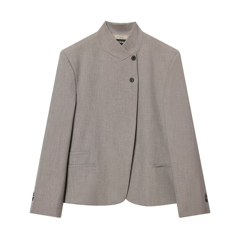 Myst&Za2026 Spring and Summer New Cross-Border Women's Fashion Versatile High-Neck Blazer 3736/051