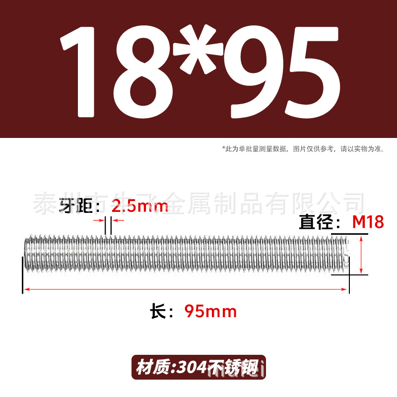 304 acero inoxidable barra de tornillo de tornillo de rosca completa barra de tornillo de perno alargado perno M12M16M18M20 image 131