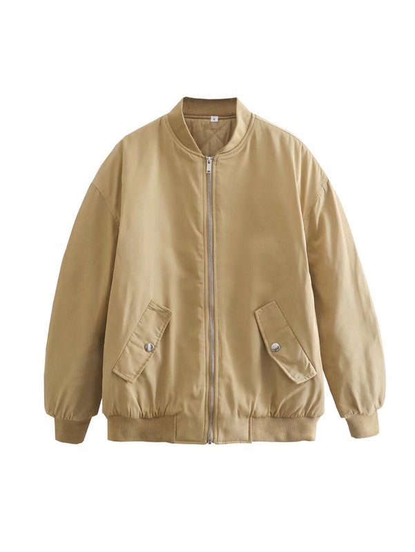 クロスボーダーヨーロッパとアメリカの服 AliExpress 人気のレトロなジッパーボンバージャケットコットンジャケット|undefined