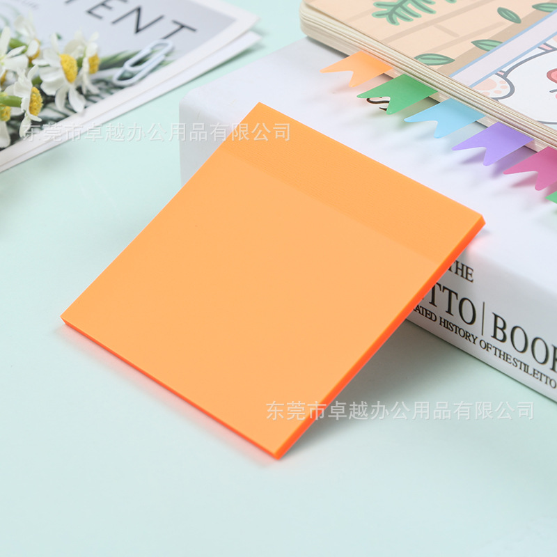 Bloc de notas colorido fluorescente para mascotas, fuerte viscosidad, impermeable, transparente, nota adhesiva, ladrillo adhesivo de índice de alto valor para estudiantes