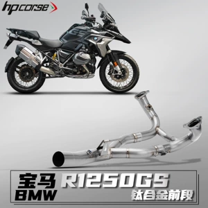 BMW R1250GS motosiklet modifikasiya edilmiş səsboğucu, titan ərintisi ön hissə, zədəsiz quraşdırma