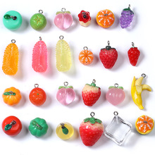 批发可爱仿真树脂亚克力 立体半立体水果挂件 diy项链手链钥匙扣