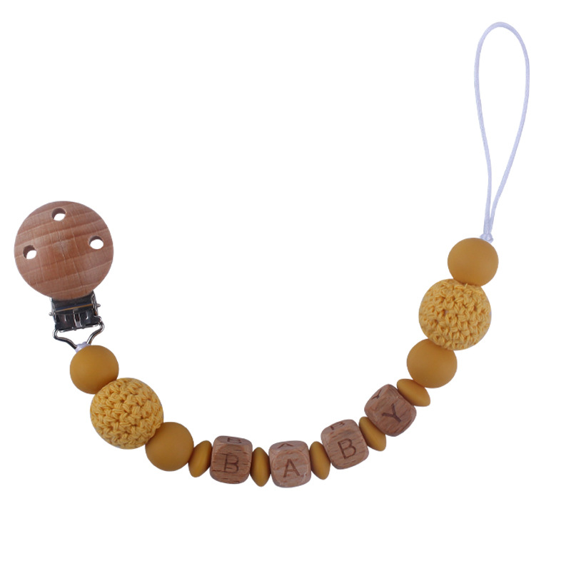 Bebé suministros de dibujos animados de haya animal pulsera de silicona DIY nombre calmante bebé molar juguete anti-caída de la cadena