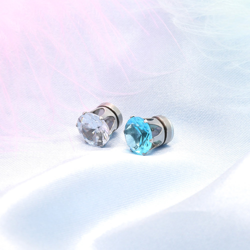 Simple mini versatile colorful super flash zircon ear clip ear bone nail cochlear nail magnetic suction non-pierced ear bone clip ear nail