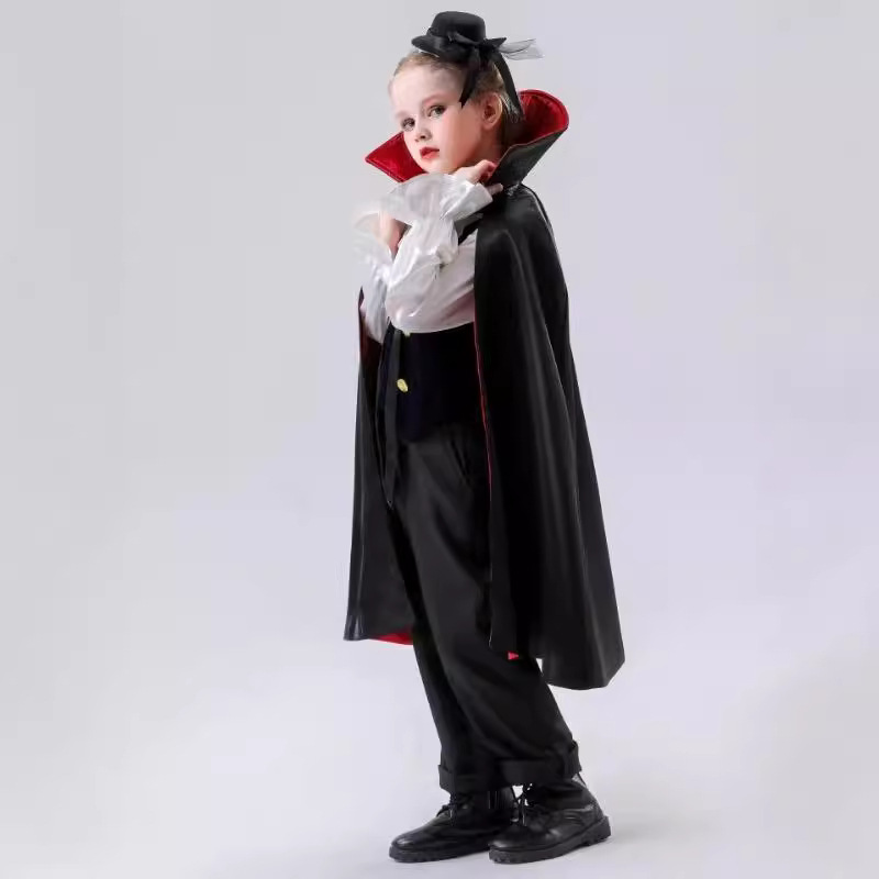 New Halloween cosplay role-playing stage costume, children's cape, cloak, Grim Reaper, vampire man_voghion.com