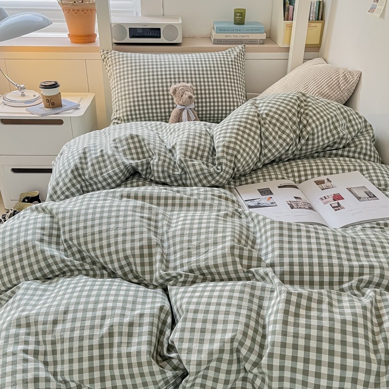 Pure Black Quilt Cover Single Three-Piece Student Bunk Bed Quilt Cover Dormitory Bed Sheetss Dormitory Quilt Cover Bedding