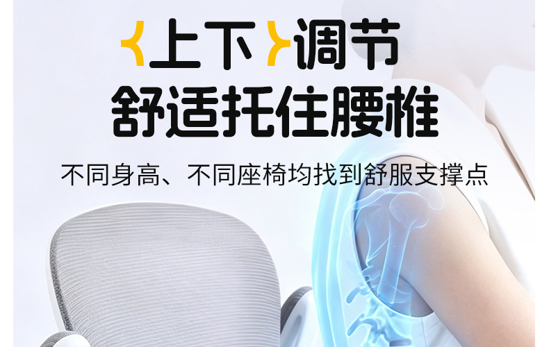 Press-to-inflate lumbar support, portable and foldable car seat cushion, provides waist support for long periods of sitting, ideal for airplane and high-speed train travel