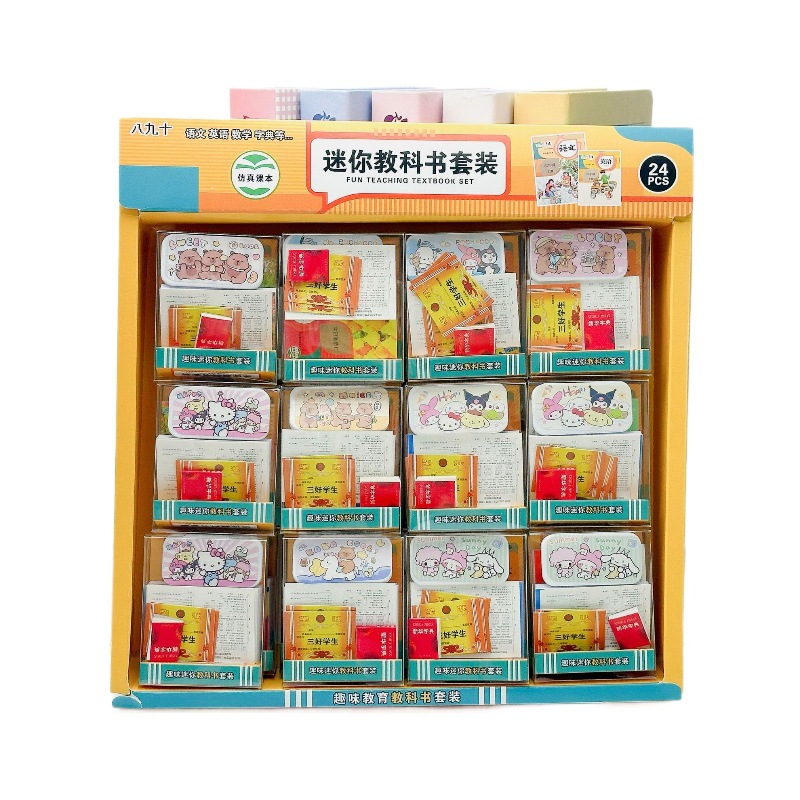 Divertido juego de mini libros de texto simulación lindo mini libro de contabilidad manual libro de bolsillo portátil recompensa para estudiantes