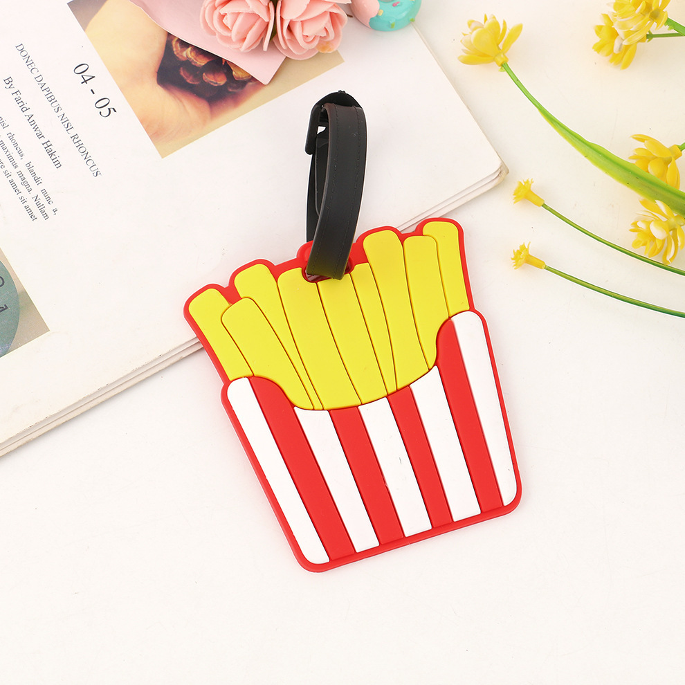 Tarjeta de equipaje de goma blanda de PVC de dibujos animados, tarjeta de facturación de embarque de silicona, etiqueta de viaje, mochila escolar para niños, lista al por mayor