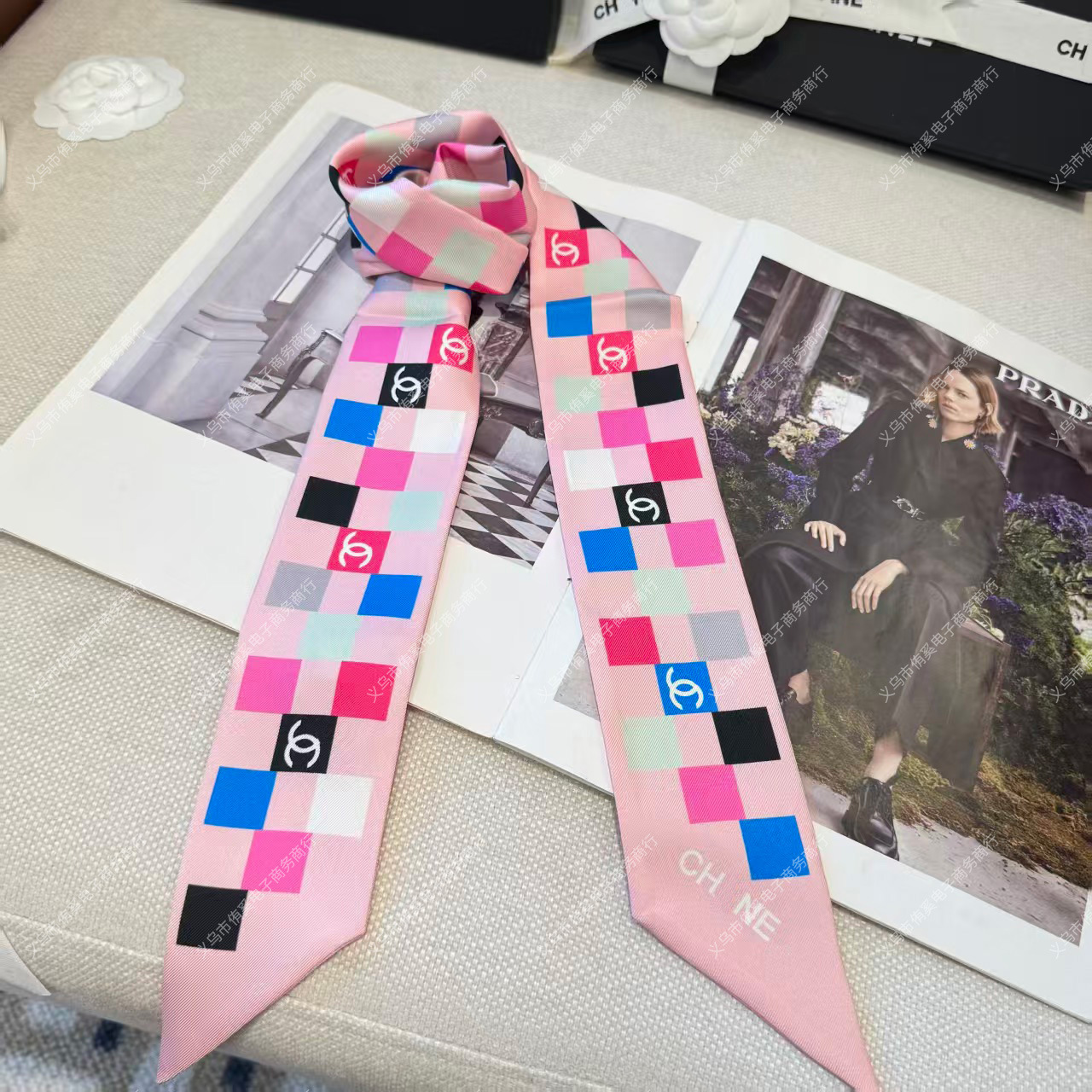 Xiangjia checkerboard--pink / 8*120CM