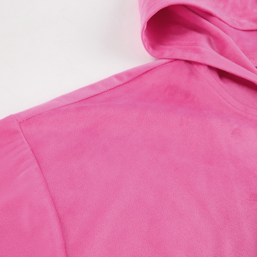 2024 hiver nouveau costume en velours mode européenne et américaine fermeture éclair à manches longues style sport pull à capuche costume décontracté_voghion.com