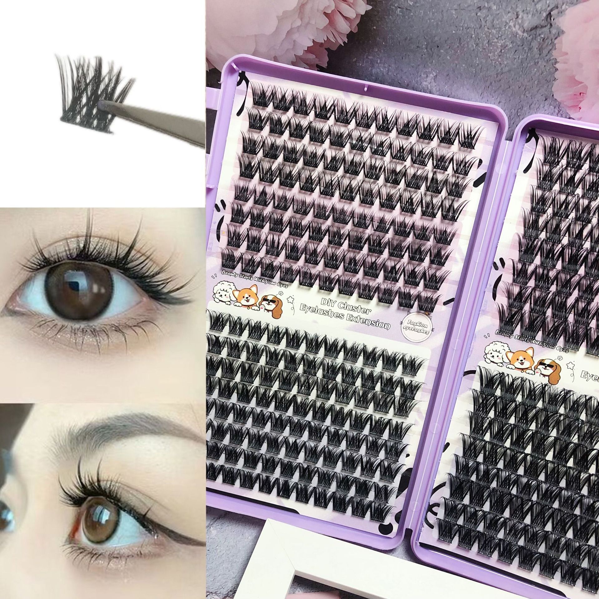 32 rows of dense DlY lashes 083
