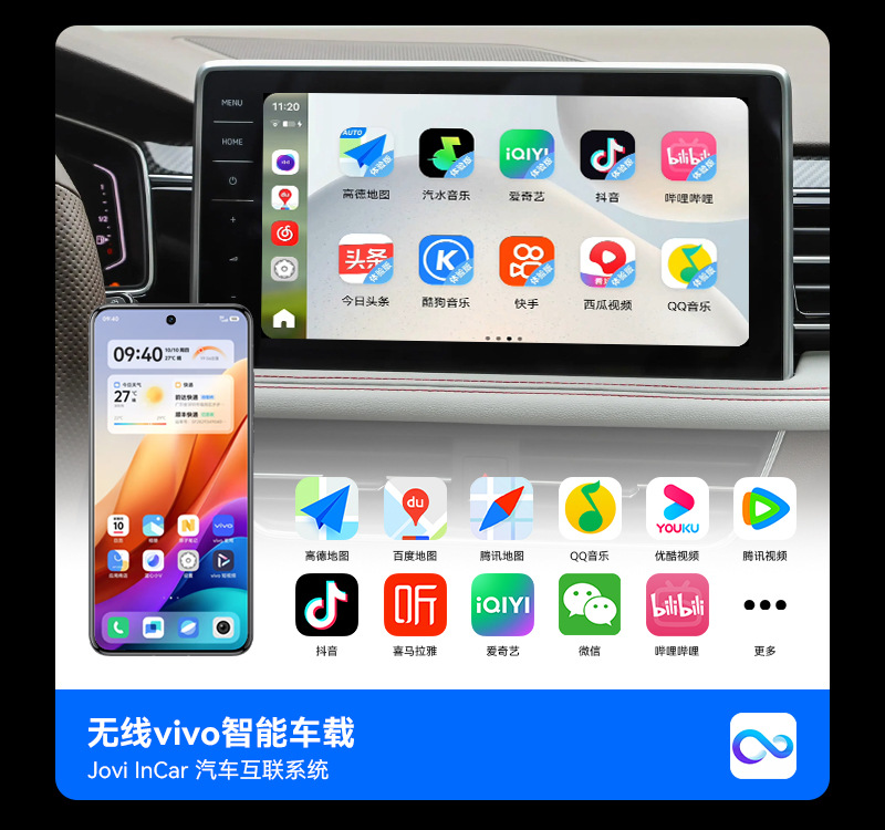 Junyong Original Car Wired Carplay to Wireless Carlife Android Phone Baidu Officially Authorized Car Interconnection