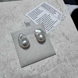 顶配版5A级强光纯银S925天然淡水蓝血巴洛克珍珠小众气质耳钉