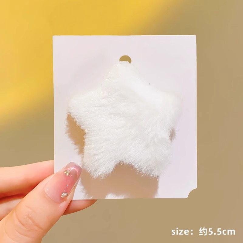 Colorido estrella peludo horquilla femenina Otoño e Invierno lindo Bangs BB clip horquilla trasera cabeza rota pelo clip lateral pinza