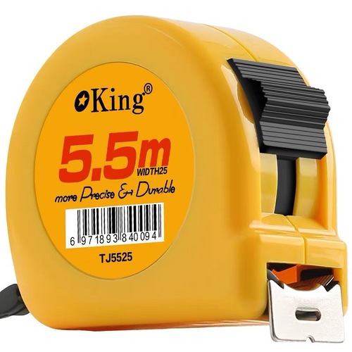 Hong Kong Hongzheng KING Brand Steel Tape Measure, Original Complete Specifications, High Precision Metric Scale, Woodworking Tape Measure Box