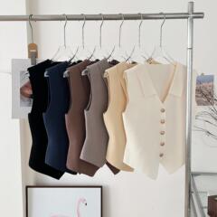 ベストベスト女性の夏 2025 アウター新スタイル気質シングルブレストフレンチレトロチョッキトップノースリーブ
