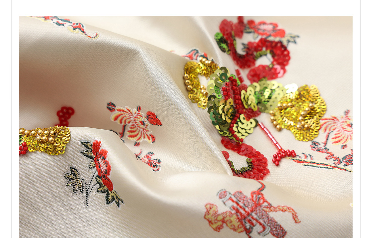 Bộ áo gilê không tay cổ đứng thêu sequin phong cách Trung Hoa mới kèm sơ mi trắng và chân váy nửa MZ055 — Áo sơ mi trắng, Váy nửa, Áo gilê chi tiết 24