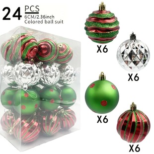 In Stock 6cm Christmas Ball Red Green Silver Special-Shaped Painted Electroplated Plastic Christmas Ball Christmas Tree Christmas Decoration