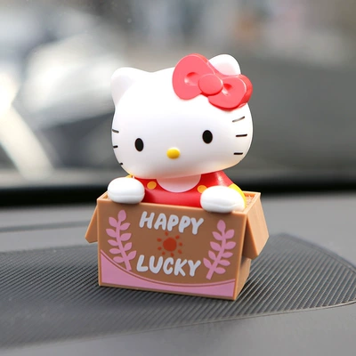 Ladies Car Interior Fashion — Car ornaments - red-box-hellokitty-solar-model