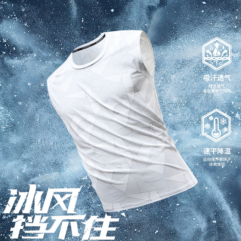 Verano nueva camiseta de hielo secado rápido chaleco de manga corta delgada suelta gran camiseta casual de media manga fabricantes al por mayor