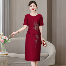 yqwl5532婚礼妈妈婚宴礼服喜婆婆装敬酒连衣裙2025夏季新款礼服裙