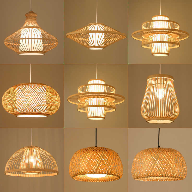 Restaurant chandelier in new Chinese Zen style, Japanese bamboo woven lamp, lantern for tea house and hot pot restaurant, bamboo art dining room lamp wholesale Restaurant chandelier in new Chinese Zen style, Japanese bamboo woven lamp, lantern for tea house and hot pot restaurant, bamboo art dining room lamp wholesale