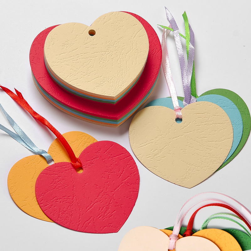 Handmade Heart-shaped Wishing Small Card Holiday Message Blessing Greeting Card Wish Wall Hanging Card Meeting Activity Hanging Card Cardboard