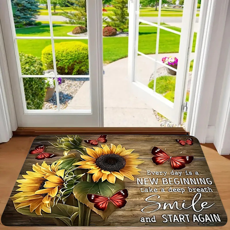 Alfombra de franela estampada, estilo playa, antideslizante, resistente a la suciedad, resistente al desgaste, alfombra para la entrada, dropshipping transfronterizo Y2.