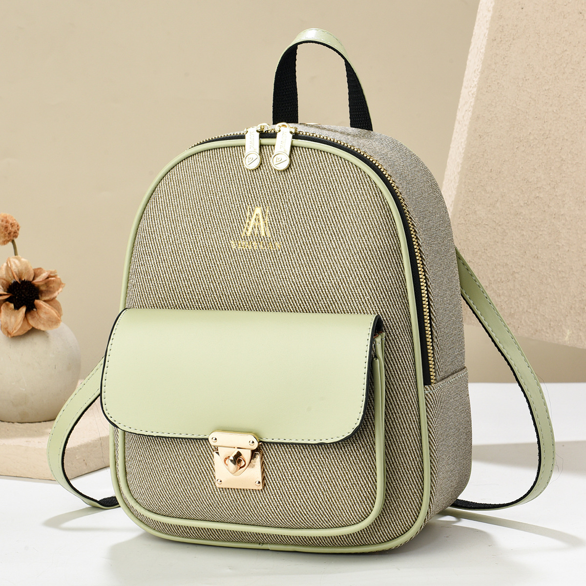Mochila de color sólido, nuevo estilo 2025, elegante bolso de mujer, mochila escolar informal, mochila de viaje de doble uso, bolsos de exportación