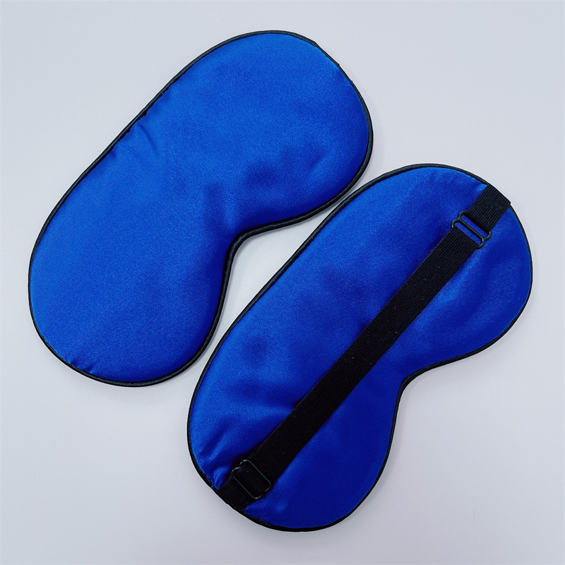 Máscara de ojo de seda para dormir de doble cara de seda artificial Máscara de ojo de sombreado de seda de mora color sólido máscara de ojo de satén en stock al por mayor