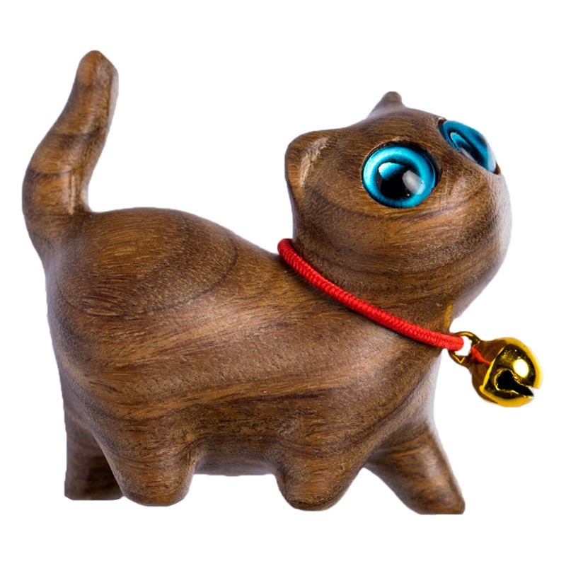 Тановое дерево котенка украшение милые животные креативные мини деревянные любопытные кошки