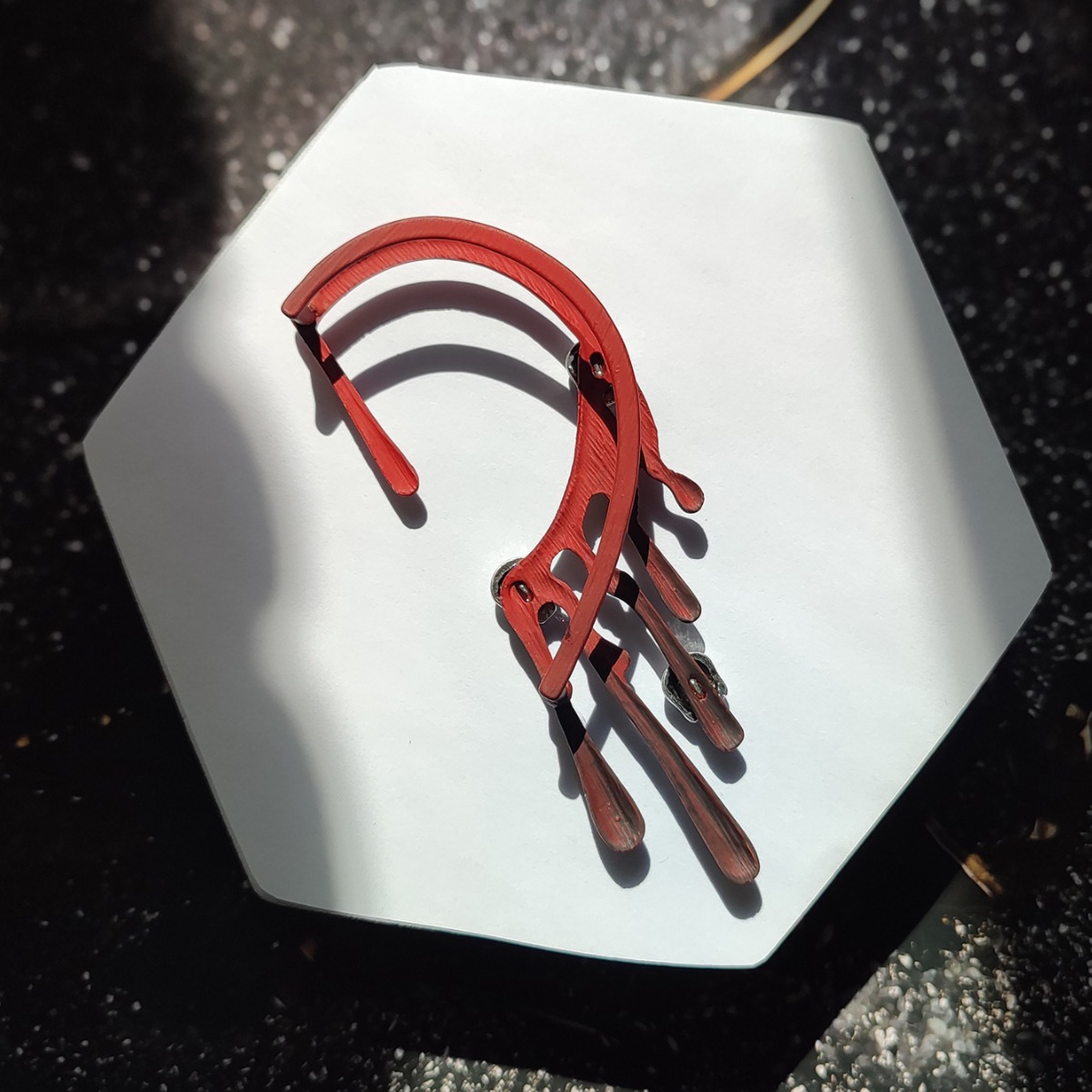 Halloween exaggerated lava earrings, wine red personalized cool wind earrings_voghion.com