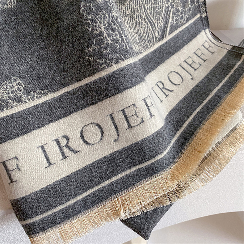 Nuovo Jacquard per Sciarpa Versatile, Scialle Caldo in Cashmere, Sciarpa in Stile Invernale_voghion.com