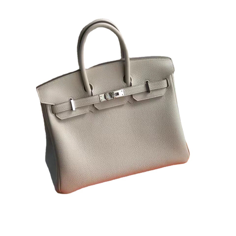 Hilo de cera hecho a mano costura interior bolsa de platino patrón de lychee Togo bolso de mujer de cuero de becerro de gran capacidad 25/30 bolso