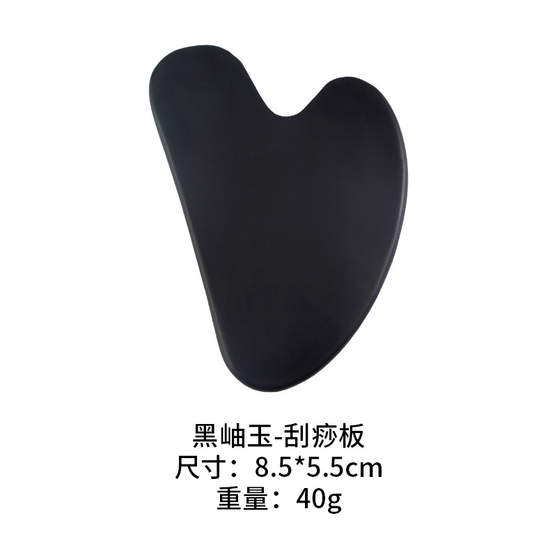 Tabla de gua sha de jade en stock, tabla de gua sha de nefrita en forma de corazón para belleza facial, masajeador con rodillo para uso en todo el cuerpo.