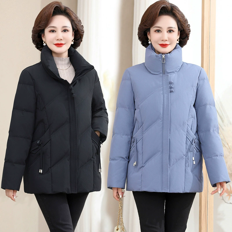 Толстая мама пуховик женский плюс большой размер 2024 новая средняя и пожилая женщина зимняя модная теплая хлопчатобумажная куртка