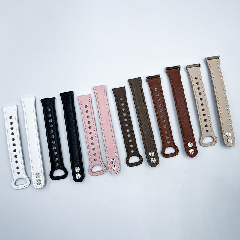 Suitable for Huawei Bracelet 8 9 Smart Sports Wristband Simple Double Nail New Easy-To-Remove Leather Strap in Stock