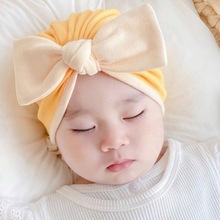0一6月新生婴儿儿护囟门秋季帽子薄款女宝宝印度帽遮卤门秋天无骨