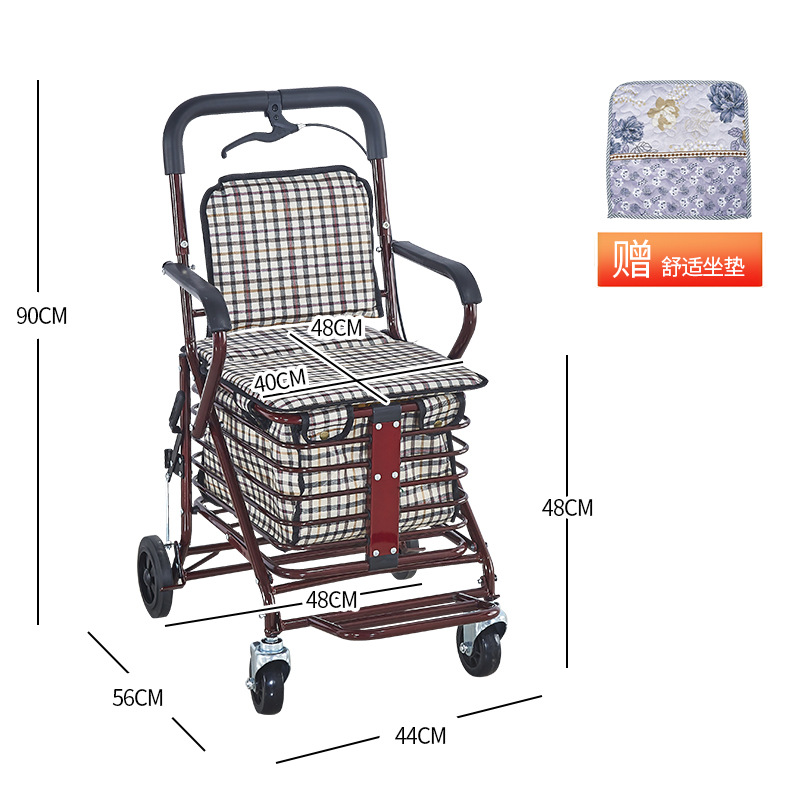 D-레드 + 유니버설 휠 + 페달 + 등받이 + 핸드 브레이크 업그레이드 강화 강화 더 안전