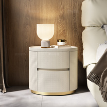 意大利轻奢高级感椭圆形床头柜卧室异形床边柜别墅配套高端床头柜