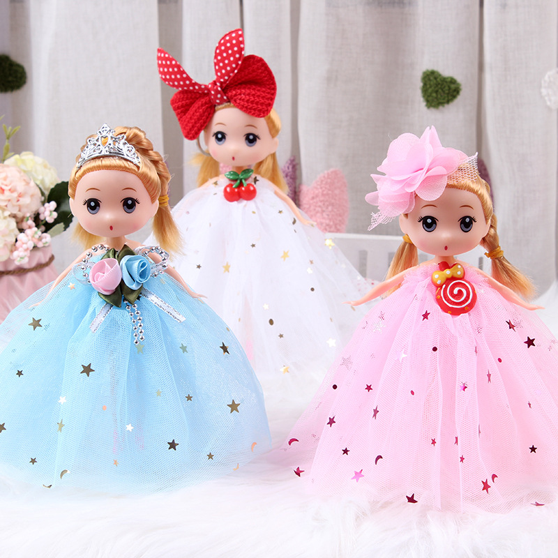 New 18cm Constant Trendy Confused Barbie Wedding Doll Keychain Doll Girl Holiday Dance School Gift
