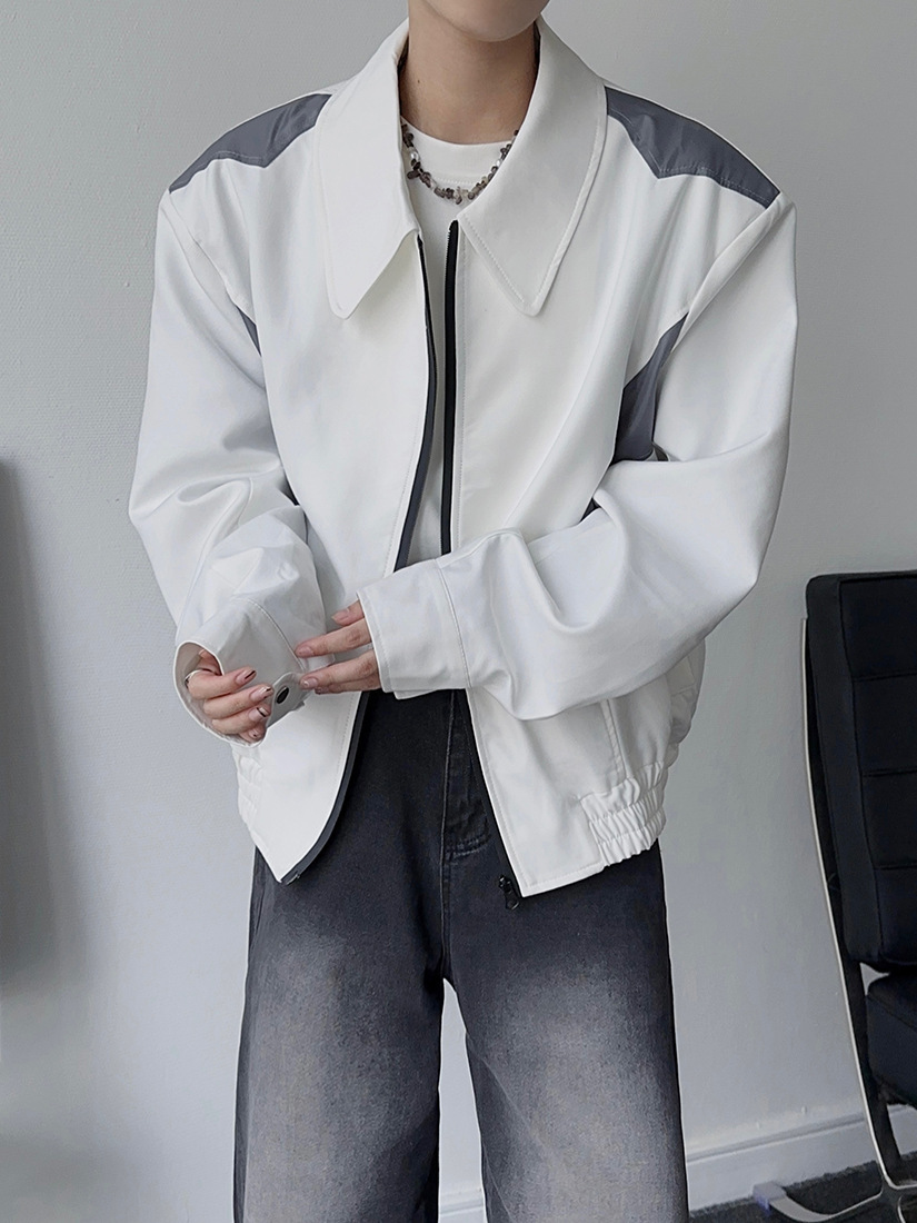 Men's Casual Jacket Lapel Long Sleeved Loose Rugged Style_voghion.com