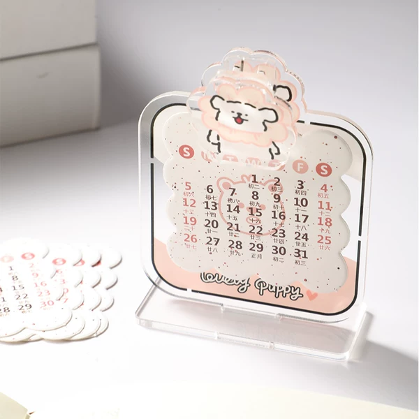 Acrylic Calendar Custom Clip Stand Student Desk Office Desktop Calendar Ornament Year of the Snake Gift Anime Style